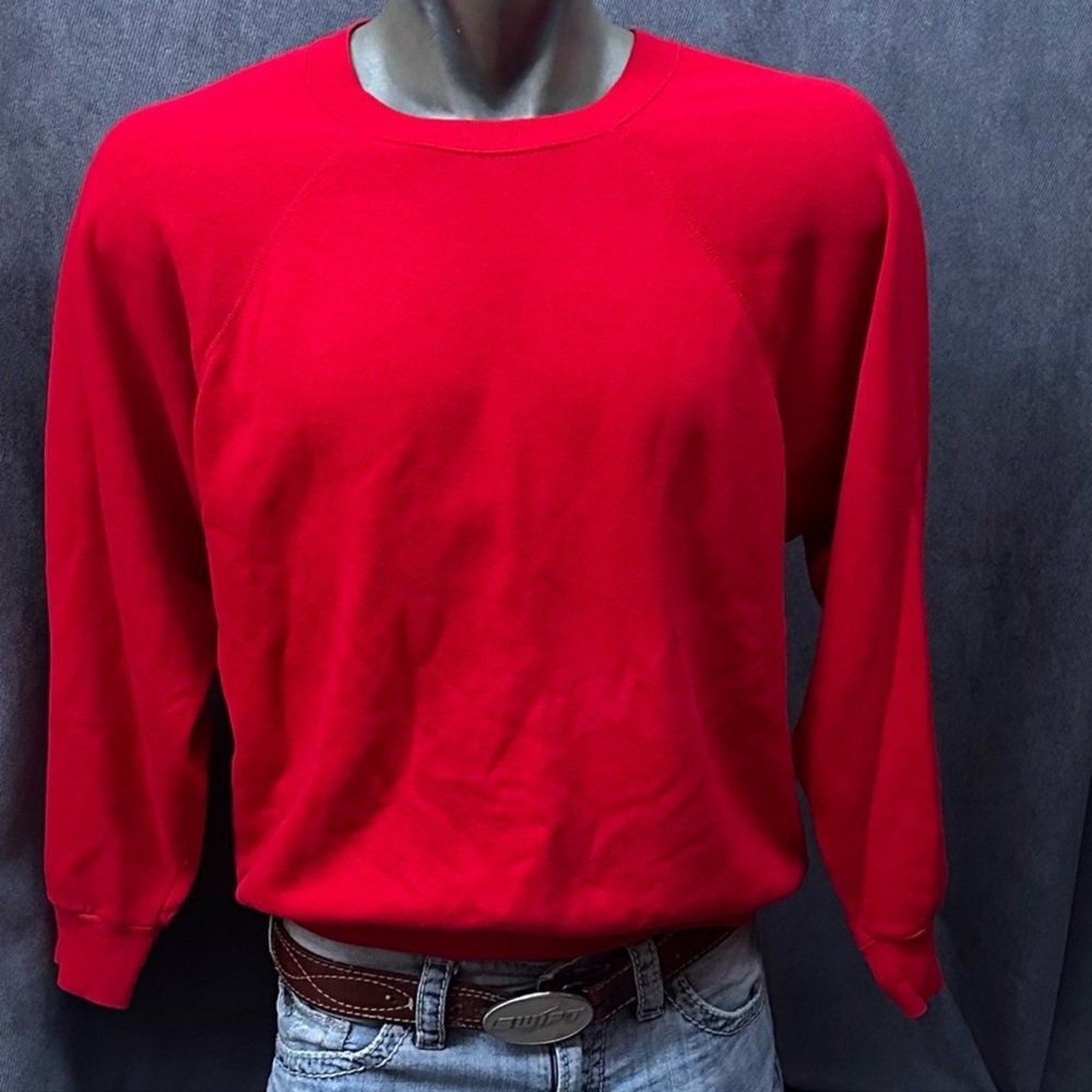 Vintage raglan sleeve sweatshirt blank men’s XL dark red